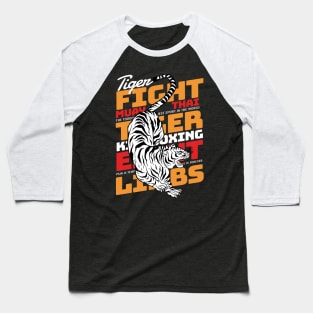 Kickboxing Tiger Tattoo Muay Thai Fight Baseball T-Shirt